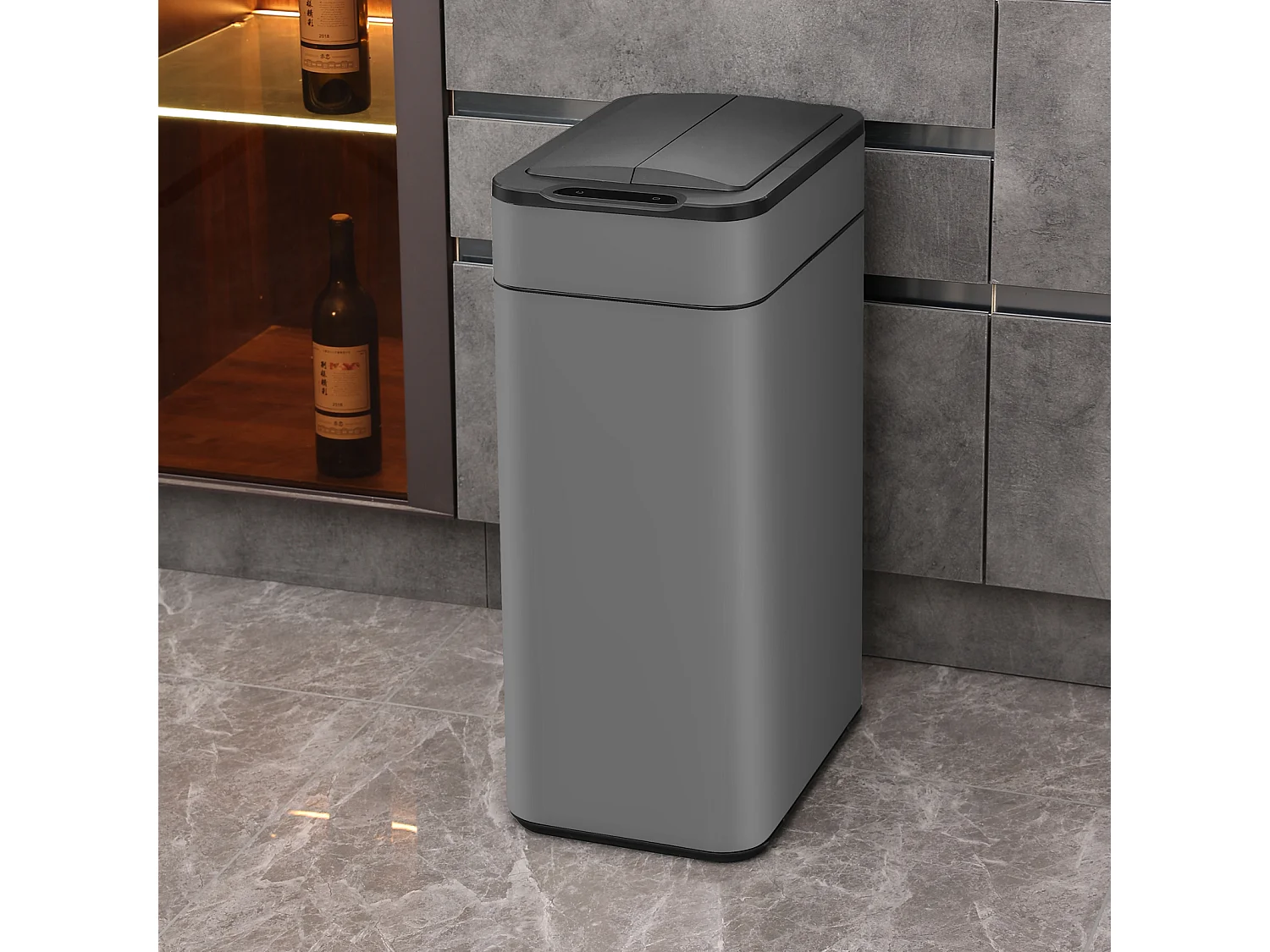 SVITA SE60L Poubelle à capteur Poubelle automatique Poubelle de cuisine Gris