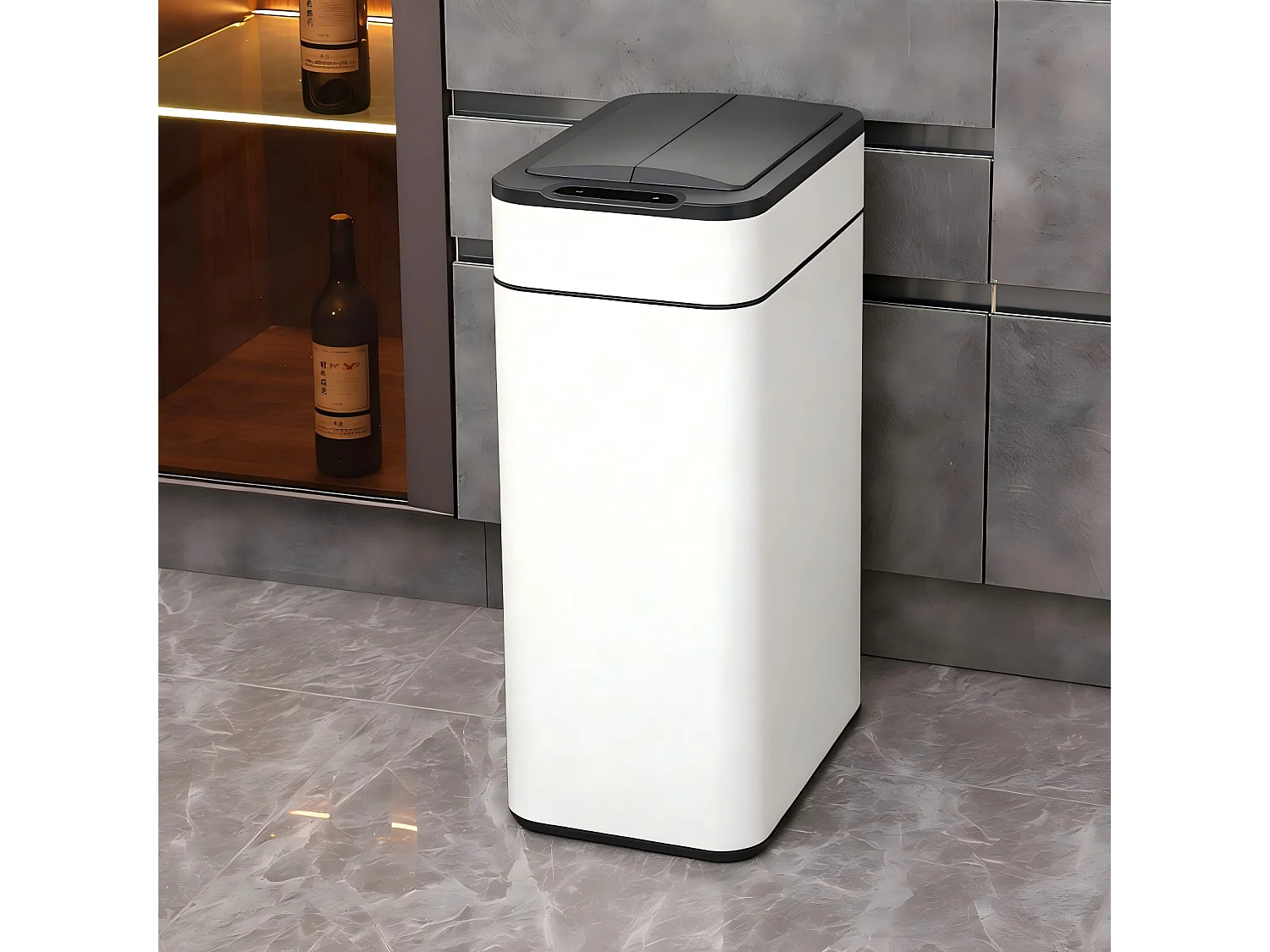 SVITA SE60L Poubelle à capteur Poubelle automatique Poubelle de cuisine Blanc