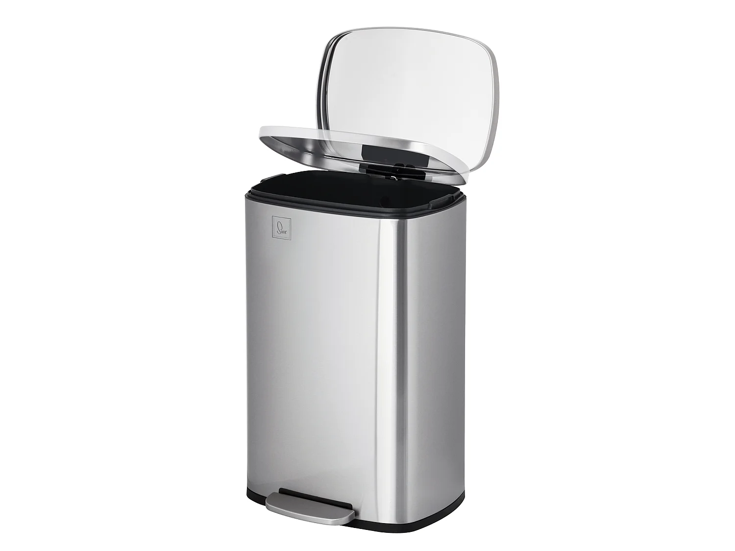 50L Poubelle à pédale Couvercle Softclose Argent