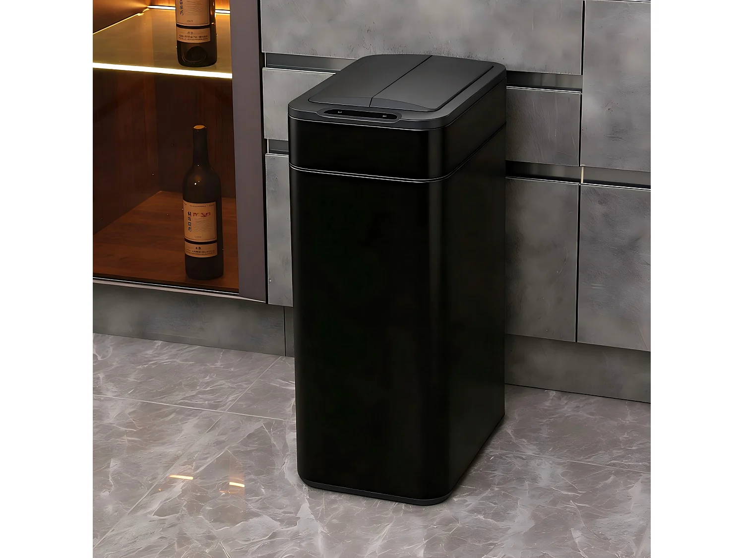 SVITA SE60L Poubelle à capteur Poubelle automatique Poubelle de cuisine Noir