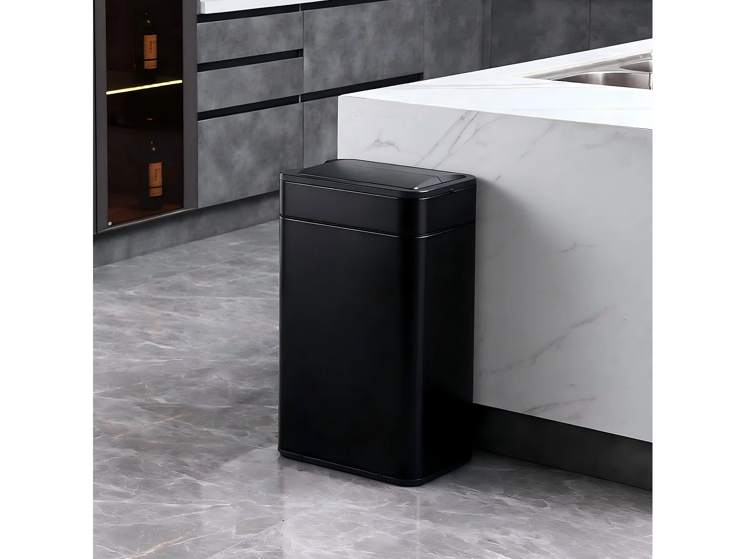 SVITA SE60L Poubelle à capteur Poubelle automatique Poubelle de cuisine Noir