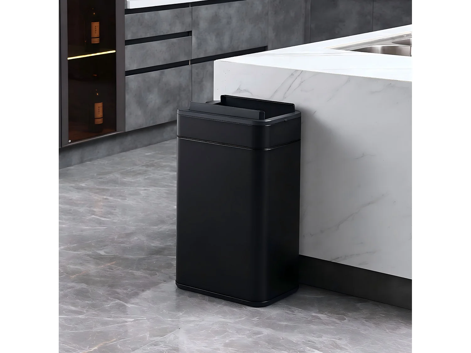 SVITA SE60L Poubelle à capteur Poubelle automatique Poubelle de cuisine Noir