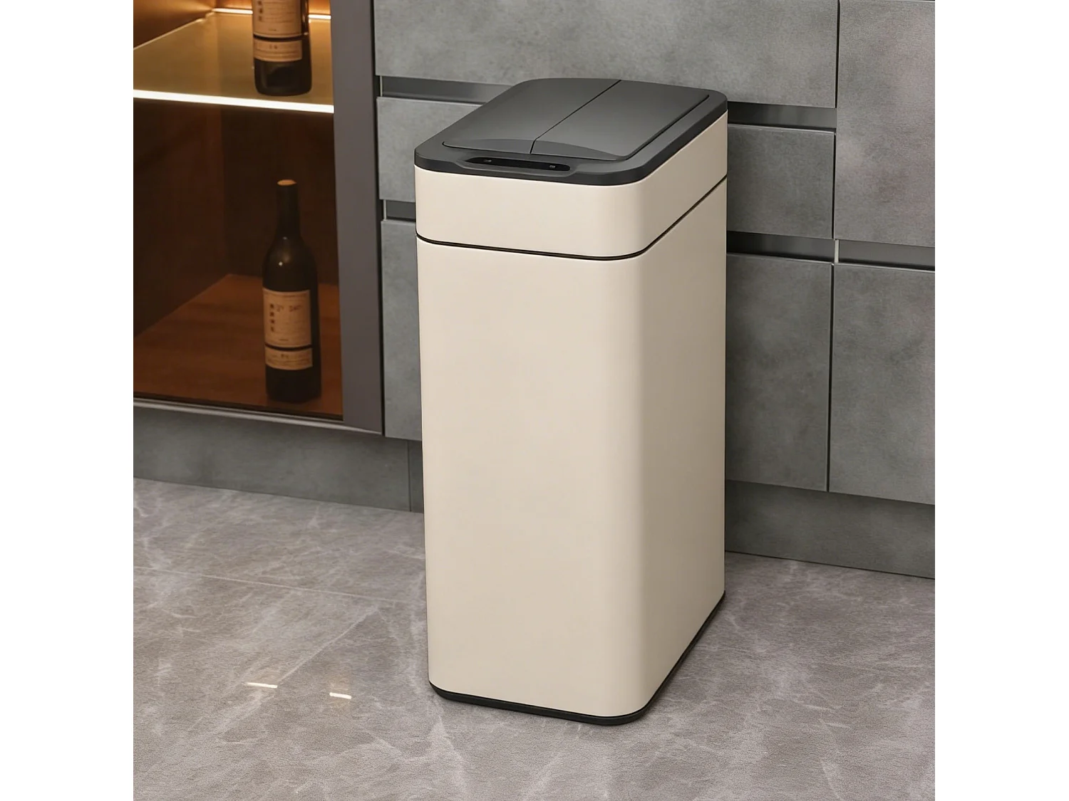 SVITA SE60L Poubelle à capteur Poubelle automatique Poubelle de cuisine Taupe