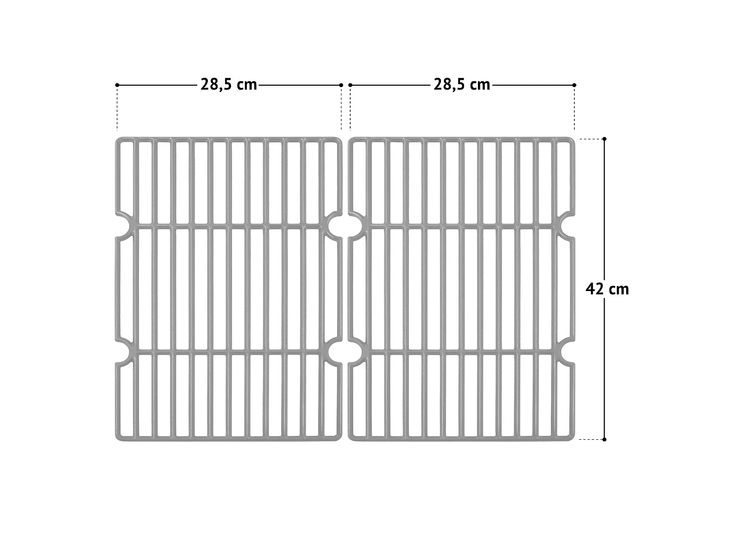 Grilles de barbecue en fonte TAINO HERO XL, accessoires en fonte, grille de barbecue universelle 2 pièces