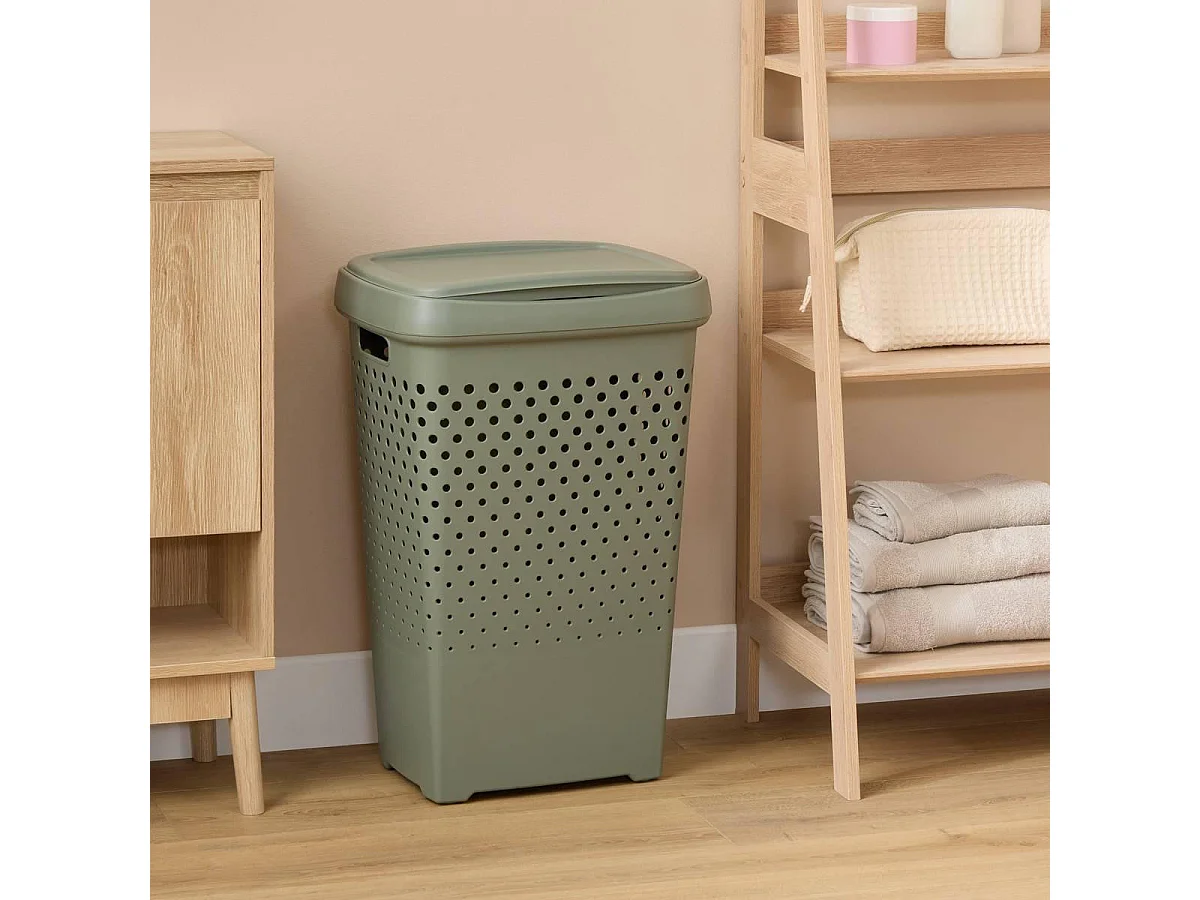 Corbeille à Linge Ajourée "Laurier" 70L Vert