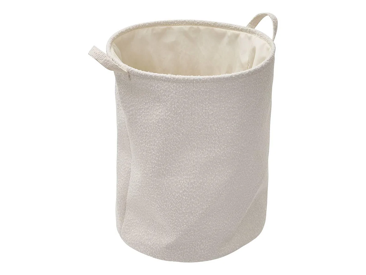 Panier à Linge Bouclette "Yla" 56L Blanc