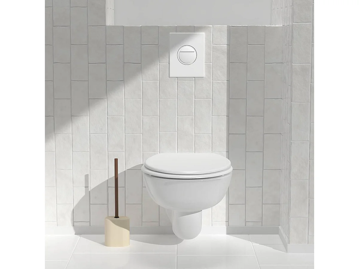 Brosse WC en Résine "Argiléo" 39cm Beige