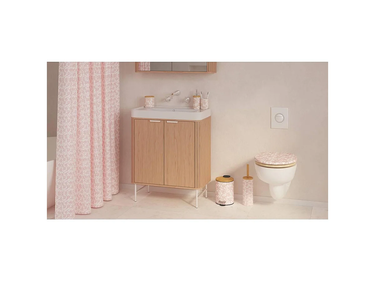 Brosse WC Imprimée "Bloom" 37cm Rose