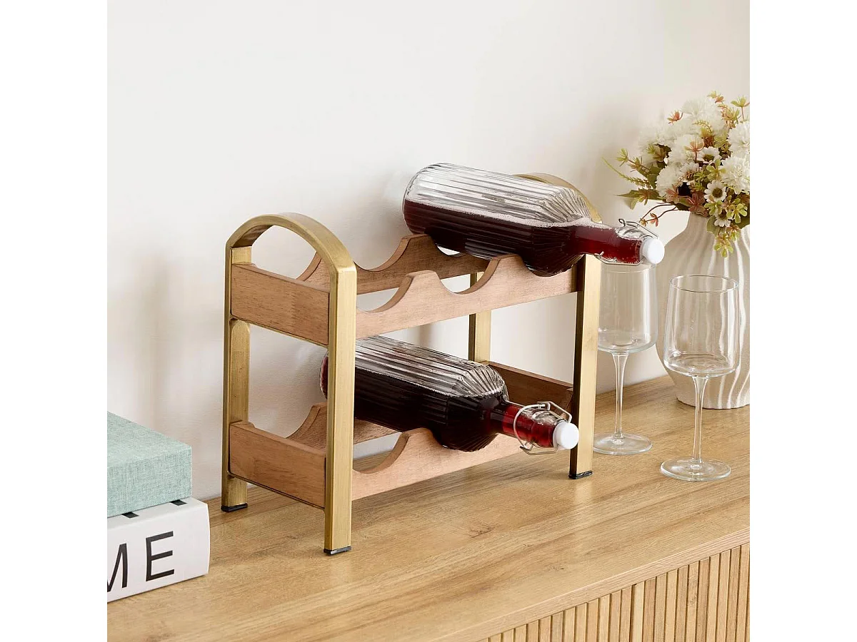 Range-Bouteilles en Bois "Jodie" 35cm Marron
