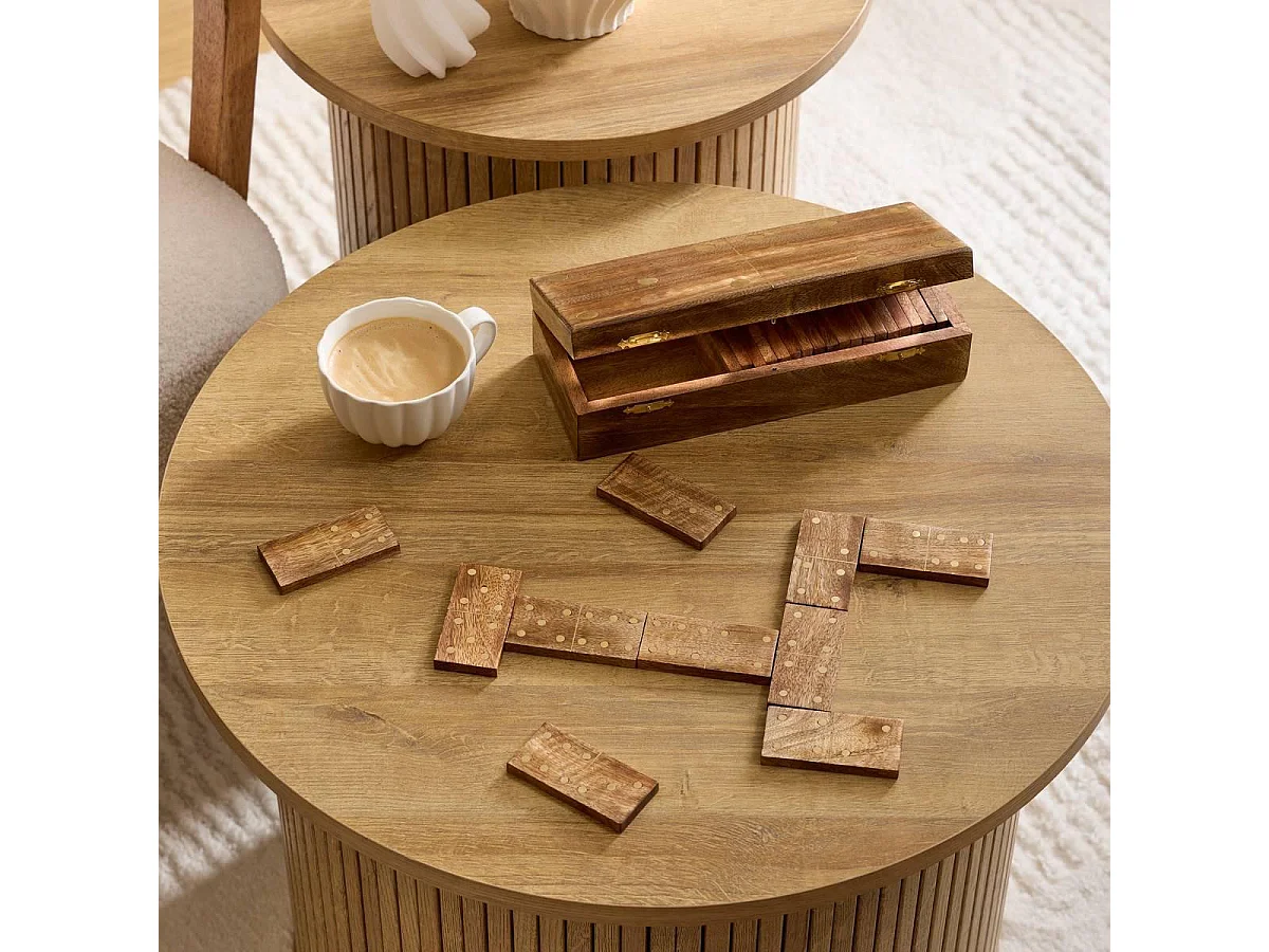 Jeu de Dominos en Bois "Dalvia" 25cm Marron