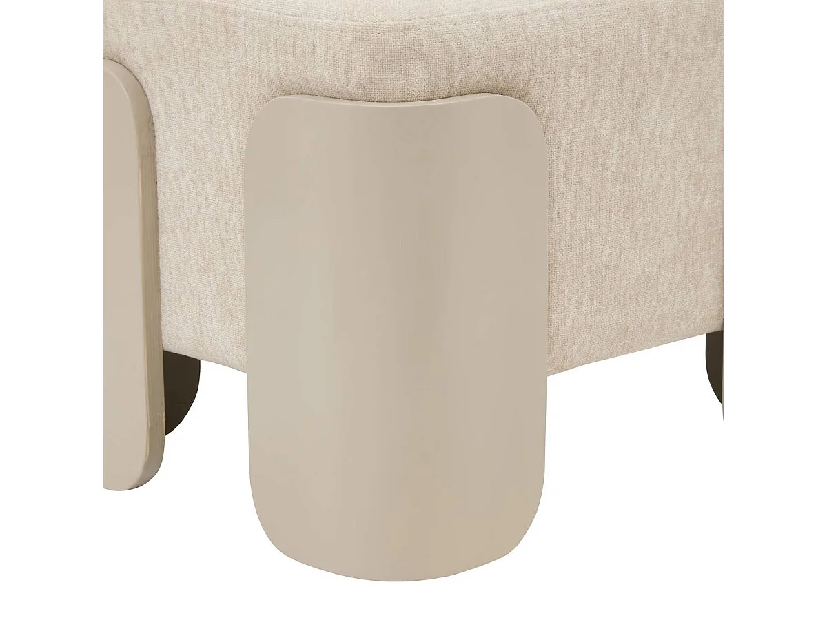 Pouf Tissu Chenille "Mizar" 37cm Ivoire