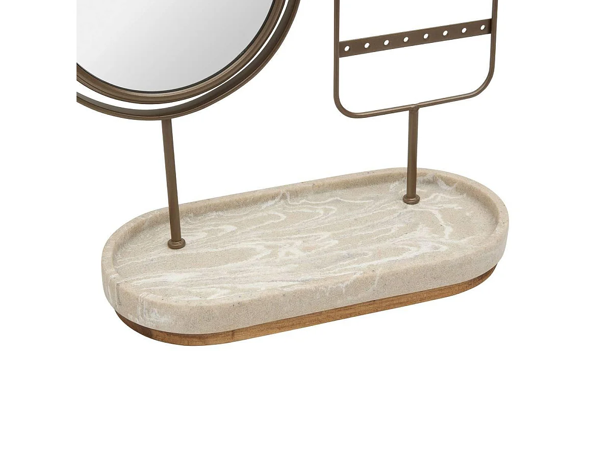 Porte-Bijoux Avec Miroir "Côme" 27cm Beige
