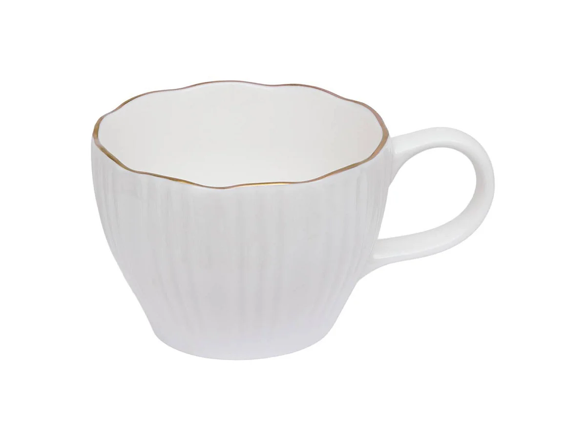 Lot de 6 Tasses Avec Soucoupes "Daphné" 13cl Blanc