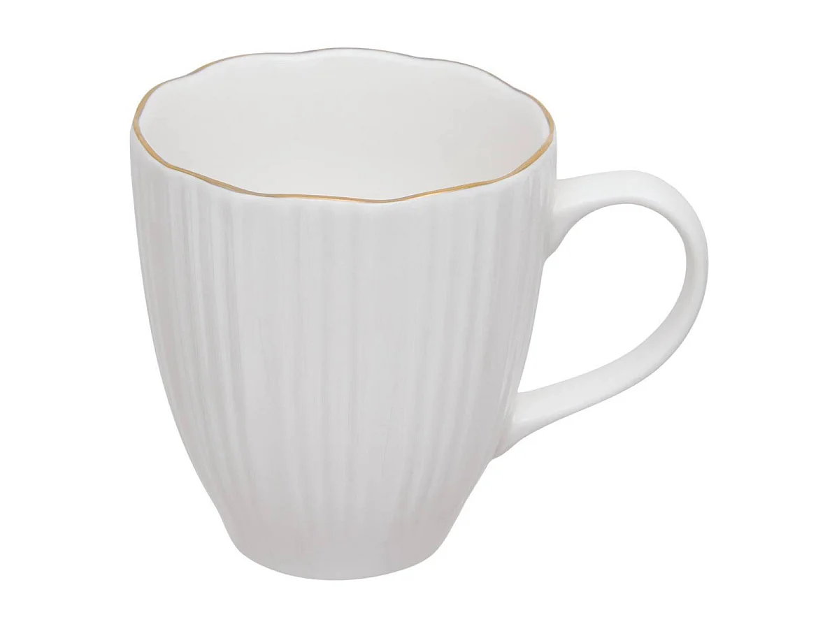 Lot de 6 Mugs en Porcelaine "Daphné" 36cl Blanc