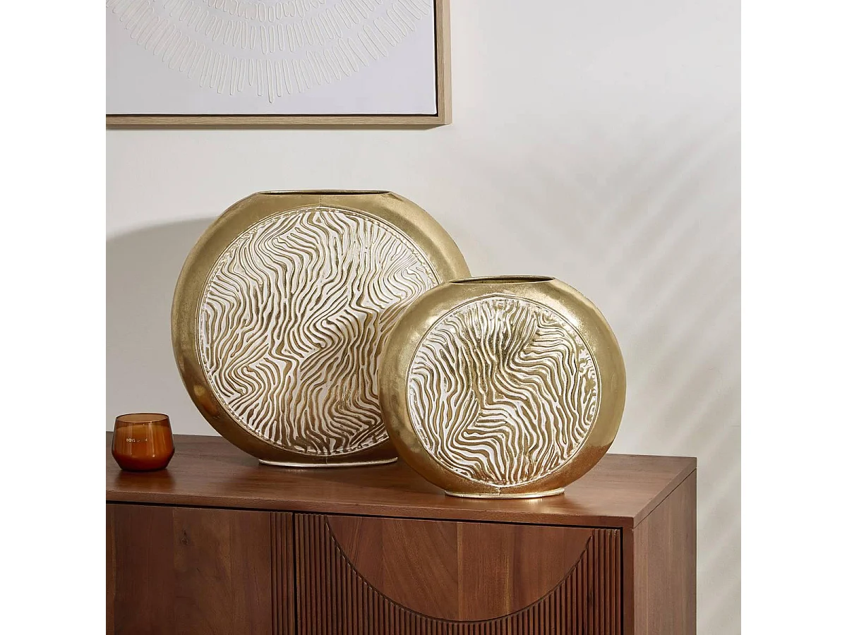 Vase Design en Métal "Onara" 48cm Doré