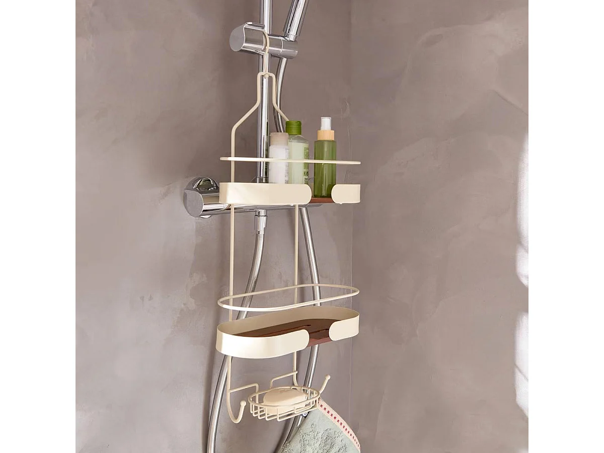 Serviteur de Douche 2 Niveaux "Argiléo" 63cm Beige