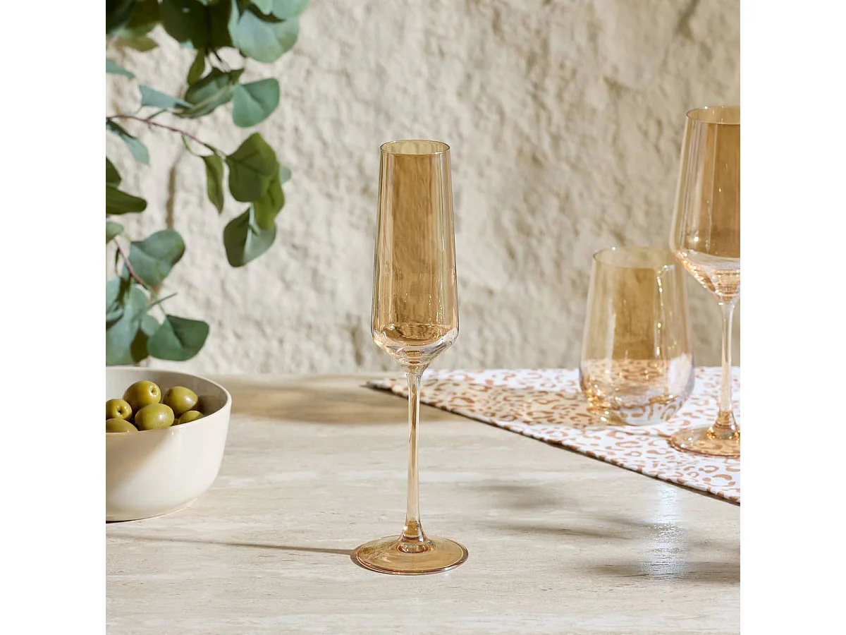 Lot de 4 Flûtes à Champagne "Ambre" 20cl Ambre