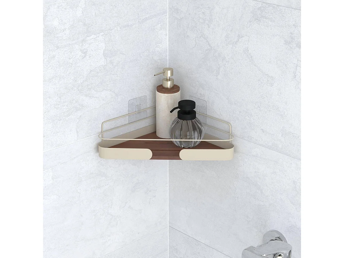 Étagère d'Angle de Douche "Argiléo" 28cm Beige