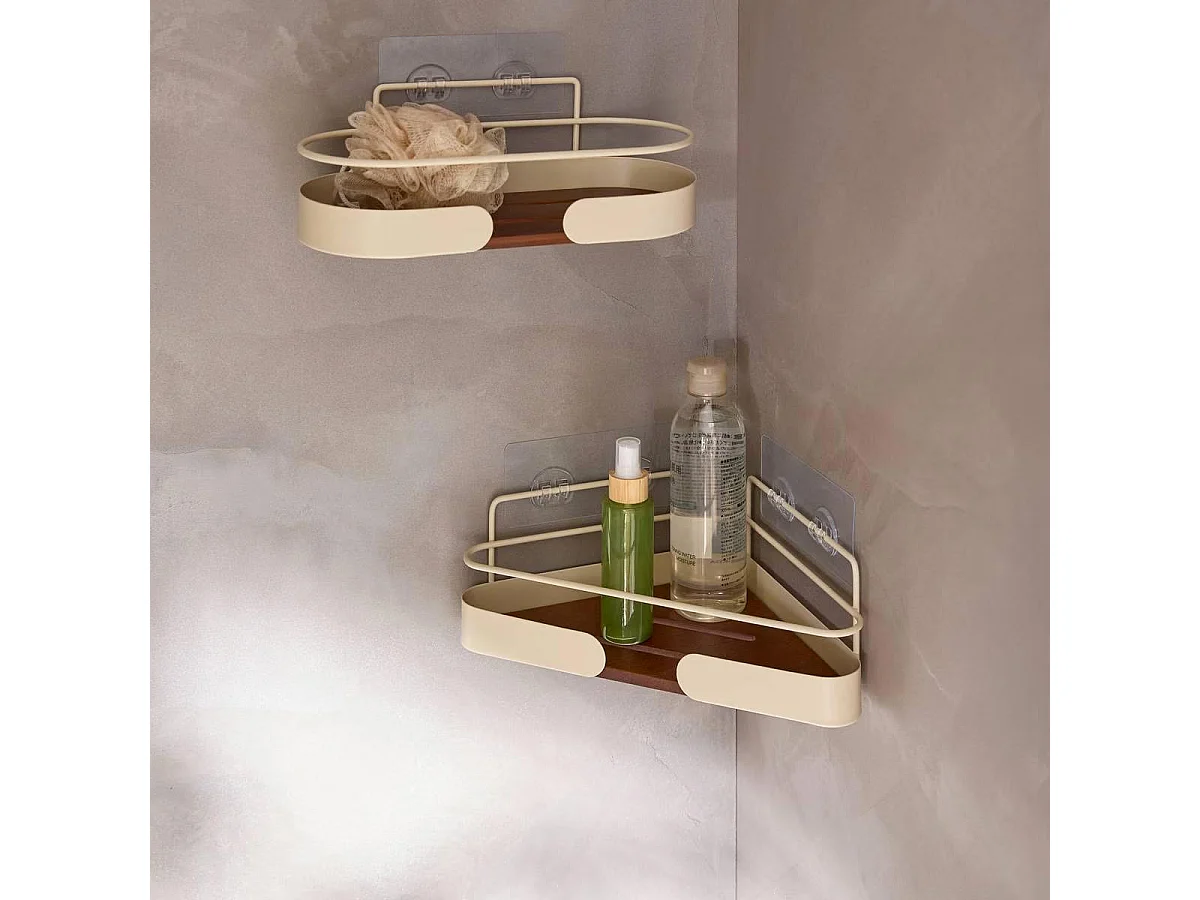 Étagère d'Angle de Douche "Argiléo" 28cm Beige