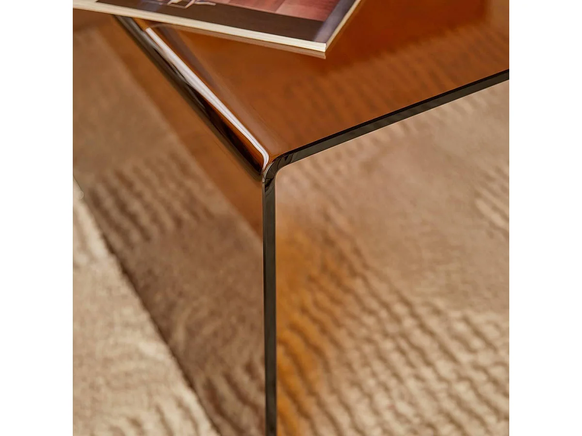 Table Basse en Verre "Lenia" 110cm Ambre