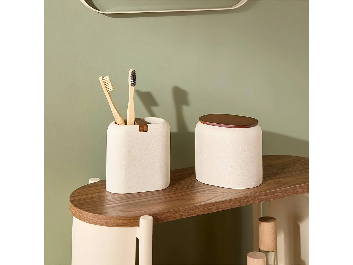 Porte-Brosse à Dents "Argiléo" 10cm Beige