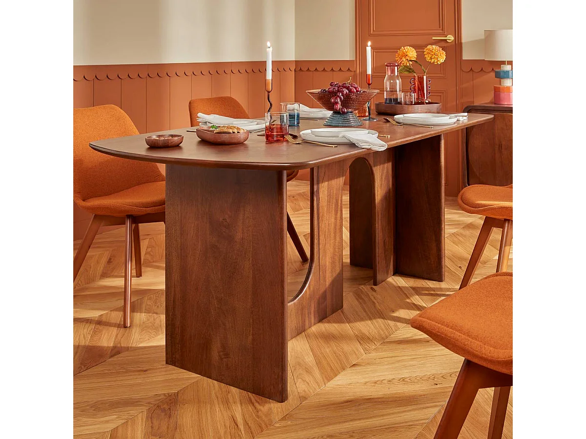 Table à Manger en Bois "Shelty" 180cm Marron