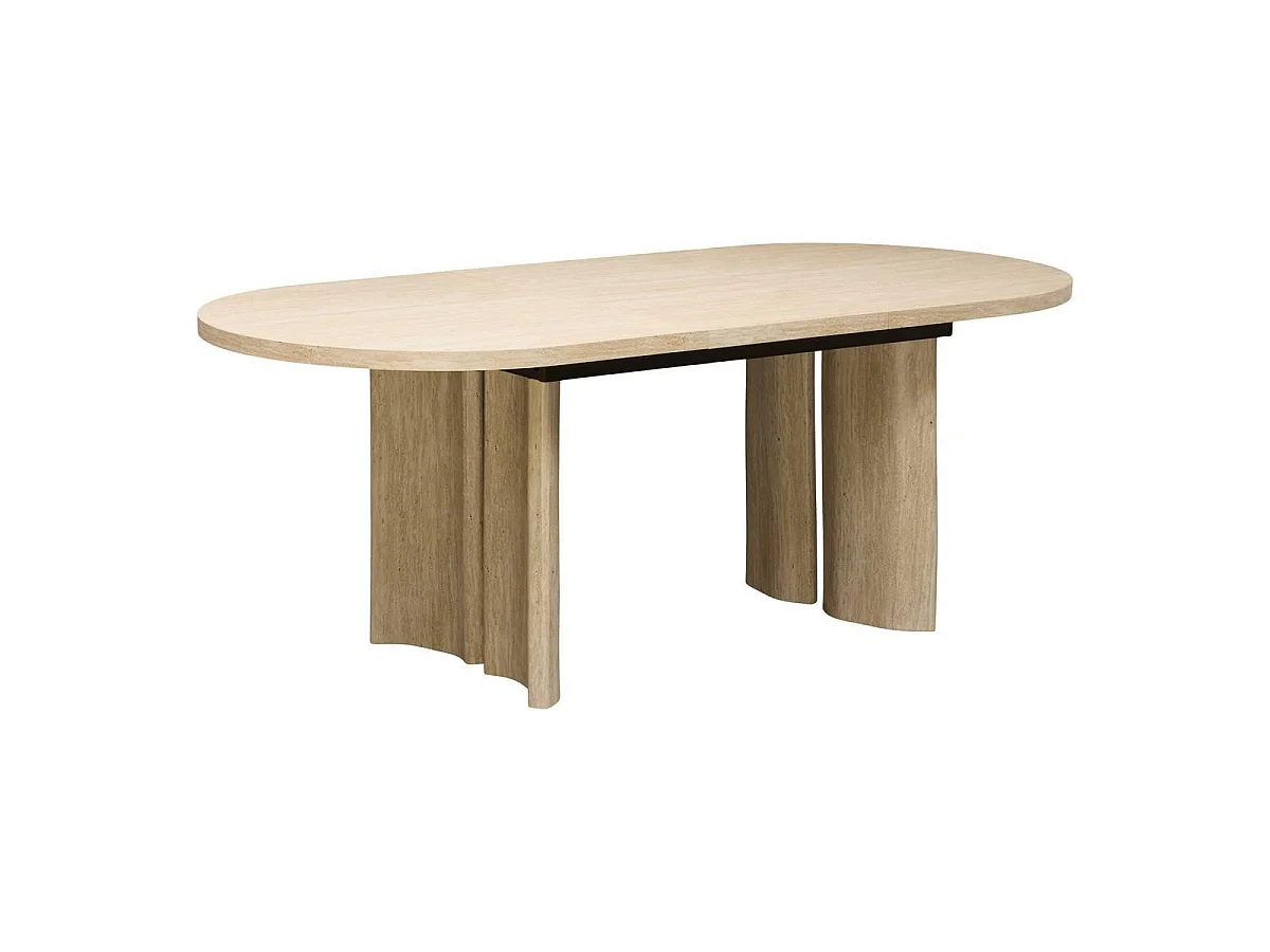 Table à Manger Extensible "Tino" 160-210cm Beige