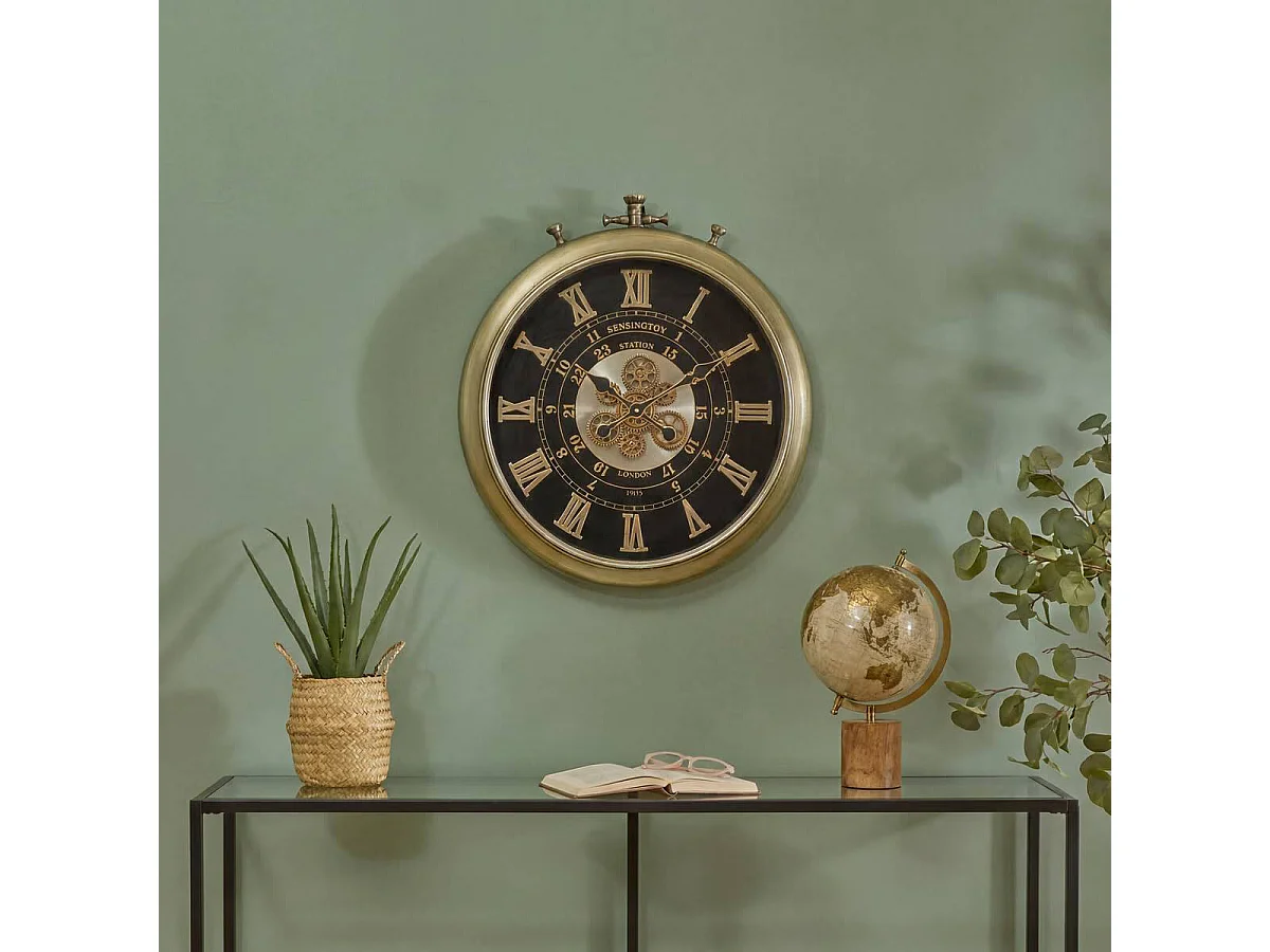 Horloge Murale Gousset "Fran" 61cm Noir