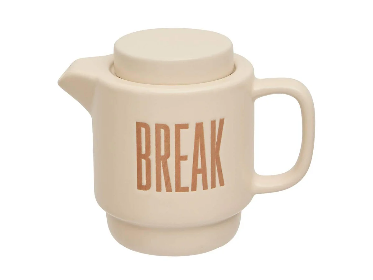 Théière Solitaire en Grès "Break Time" 45cl Beige