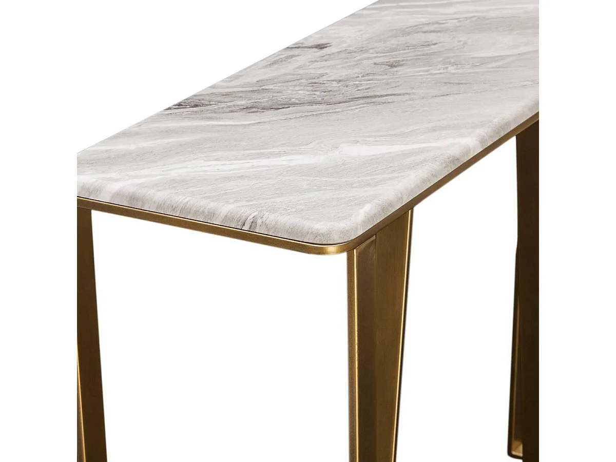 Console Effet Marbre "Barrel" 120cm Doré