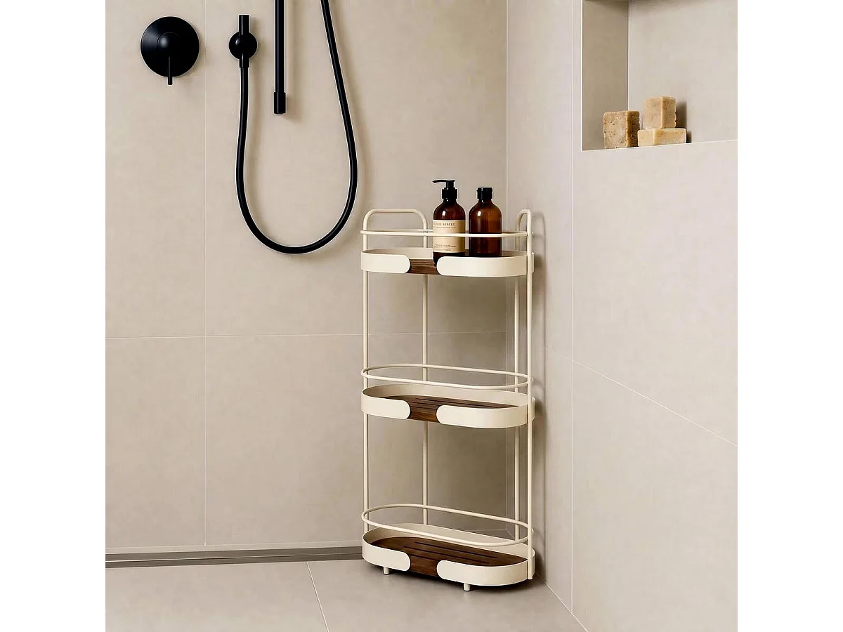 Étagère de Douche 3 Niveaux "Argiléo" 65cm Beige
