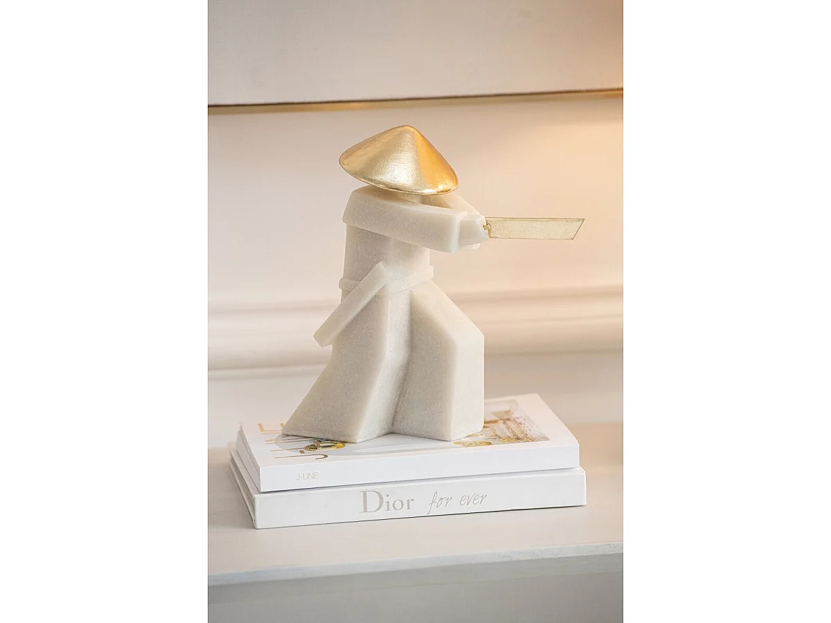 Statuette Déco Art Martial "Gaël" 34cm Blanc