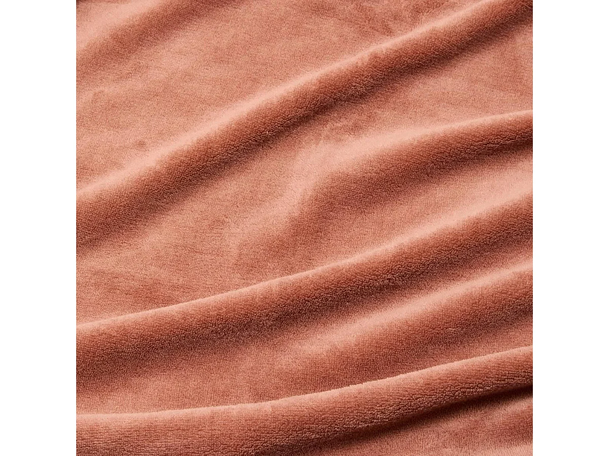 Plaid Uni Microfibre "Kiesa" 180x260cm Terre de Rose