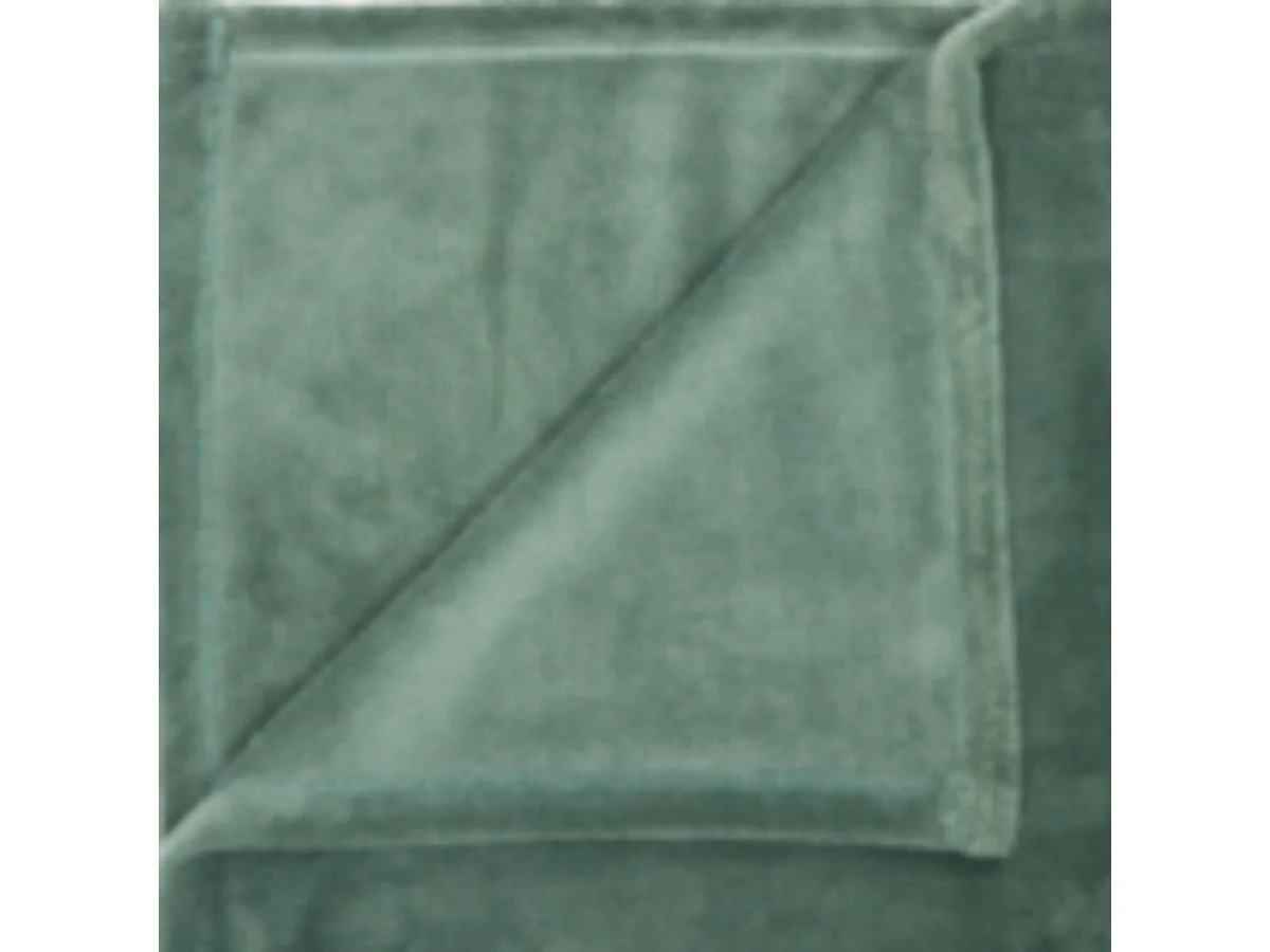 Plaid Uni Microfibre "Kiesa" 180x260cm Vert Tilleul