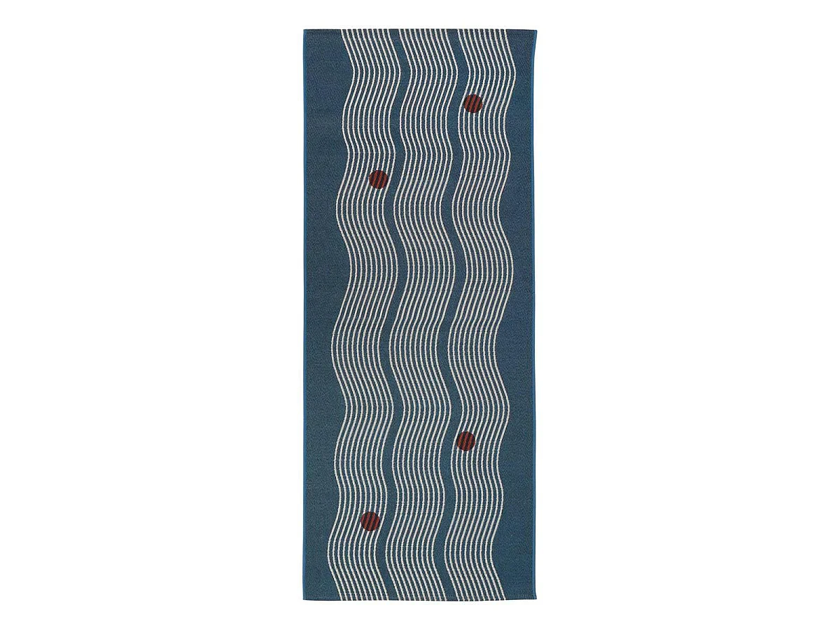 Tapis de Cuisine Antidérapant "Nippon" 75x200cm Bleu