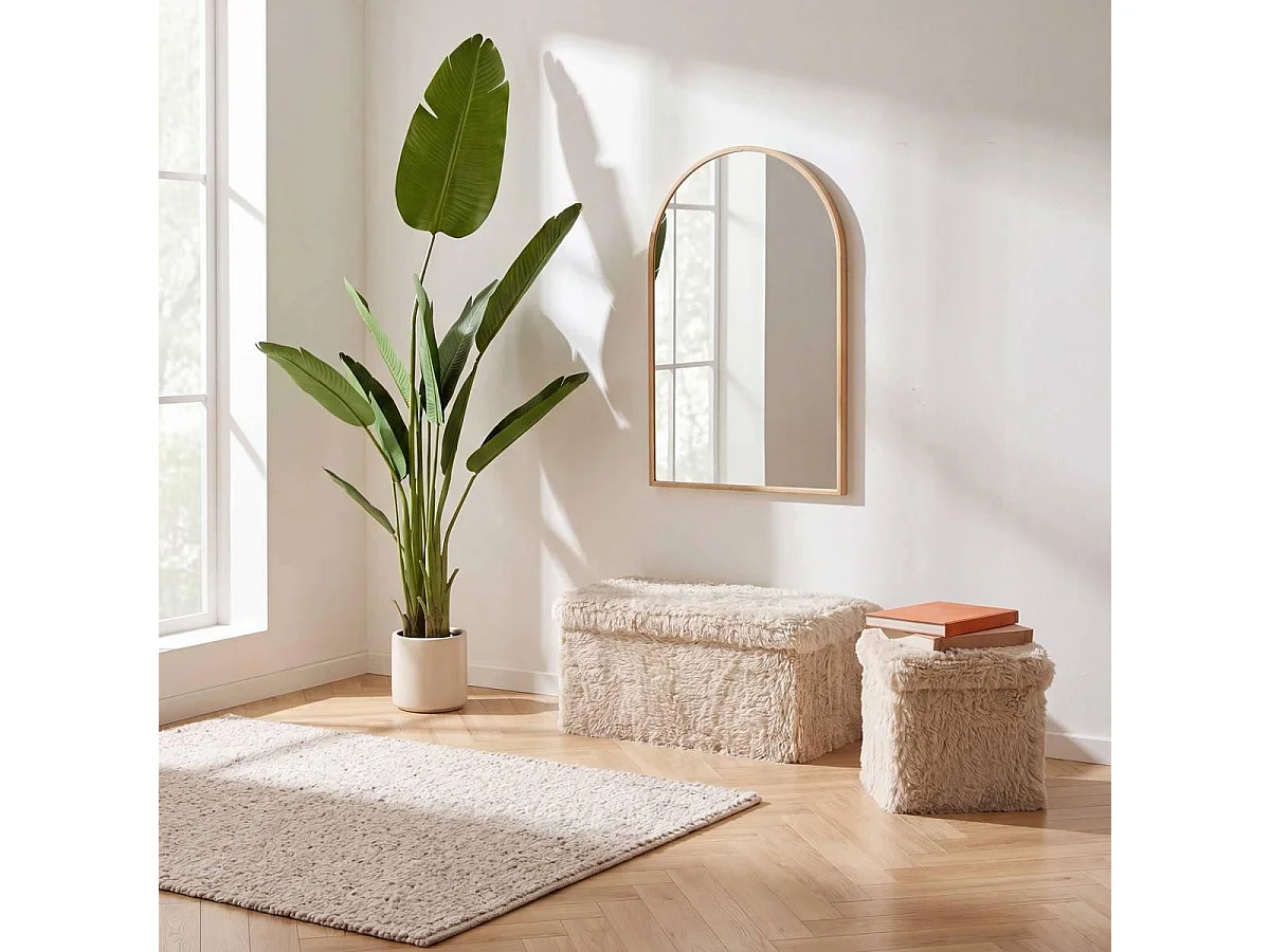 Banc Coffre Pliable "Duvia" 76cm Beige Lin