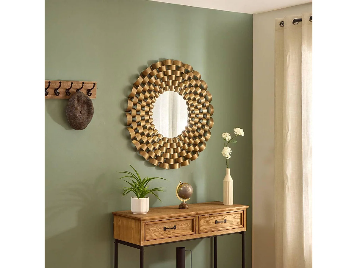 Miroir Mural en Métal "Youri" 90cm Doré
