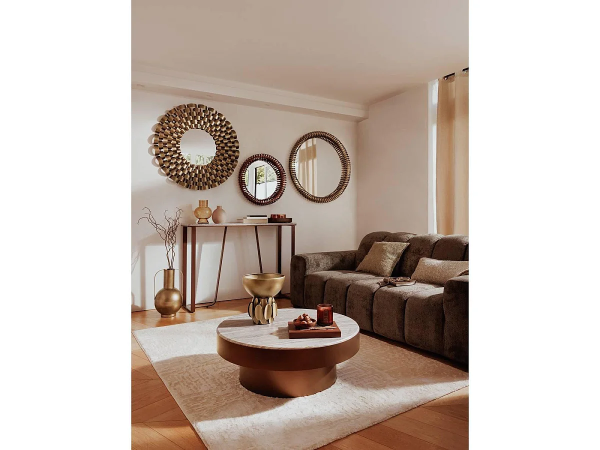 Miroir Mural en Métal "Youri" 90cm Doré
