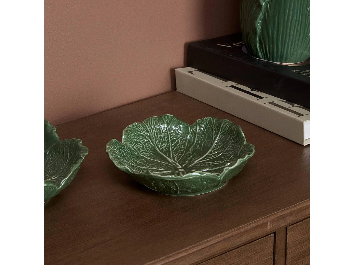 Coupelle Chou en Grès "Lisière" 16cm Vert