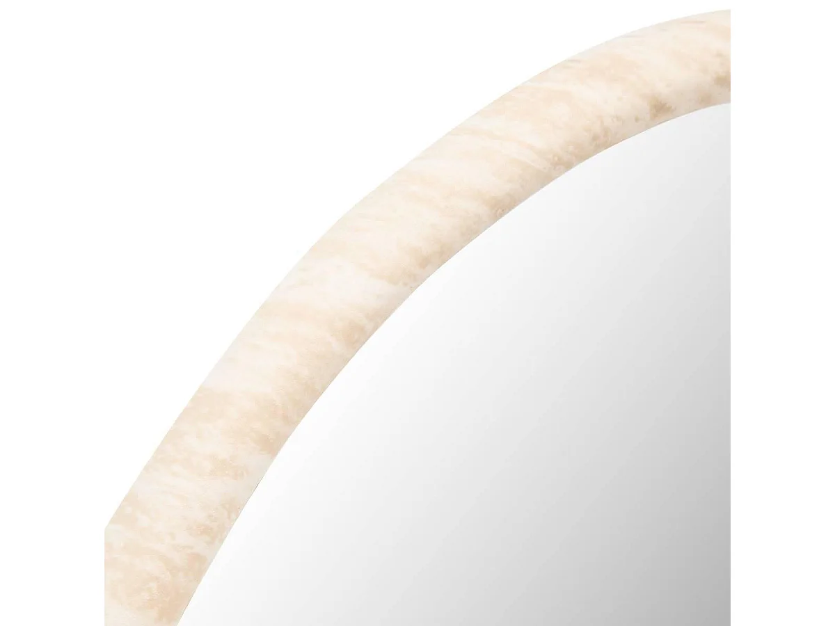Miroir Mural Effet Travertin "Trudy" 55cm Beige