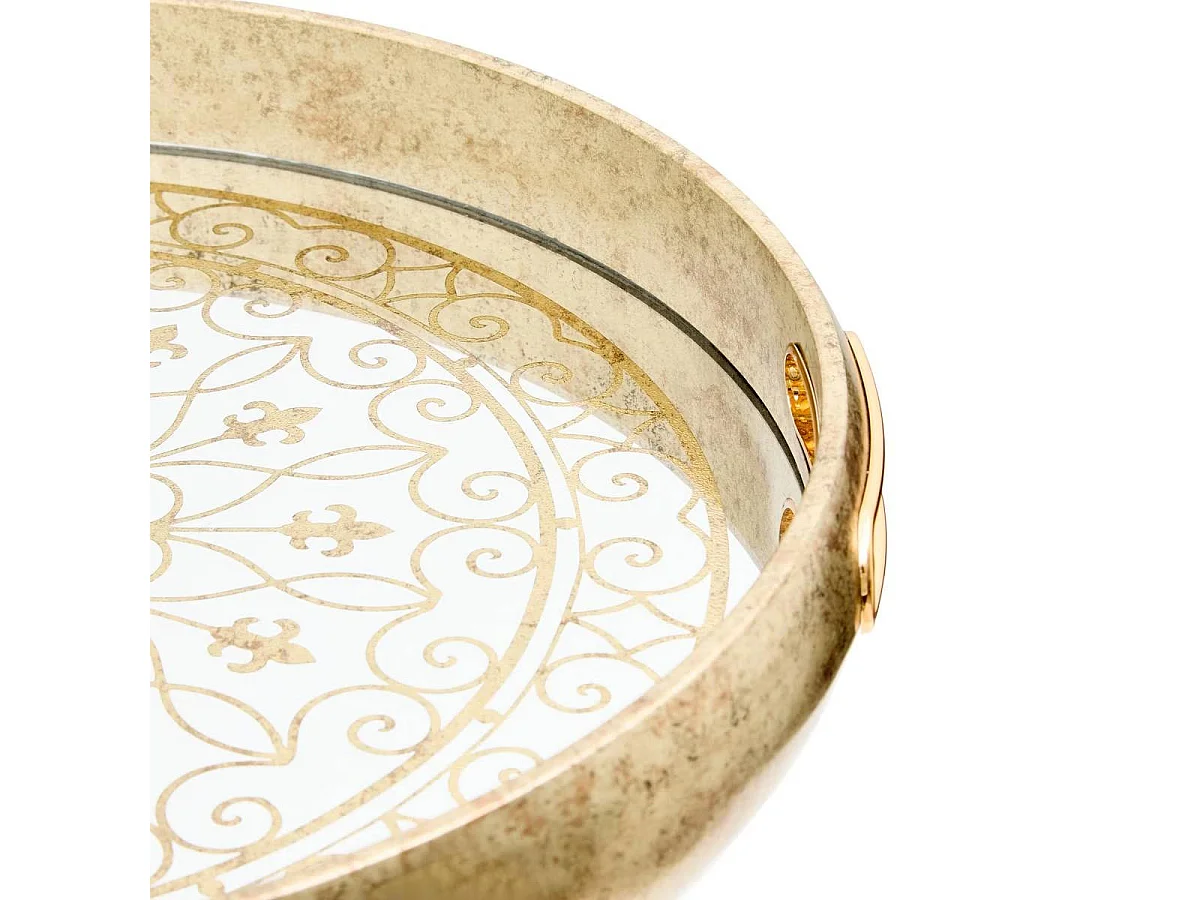 Lot de 2 Plateaux de Service "Zora" 41cm Doré