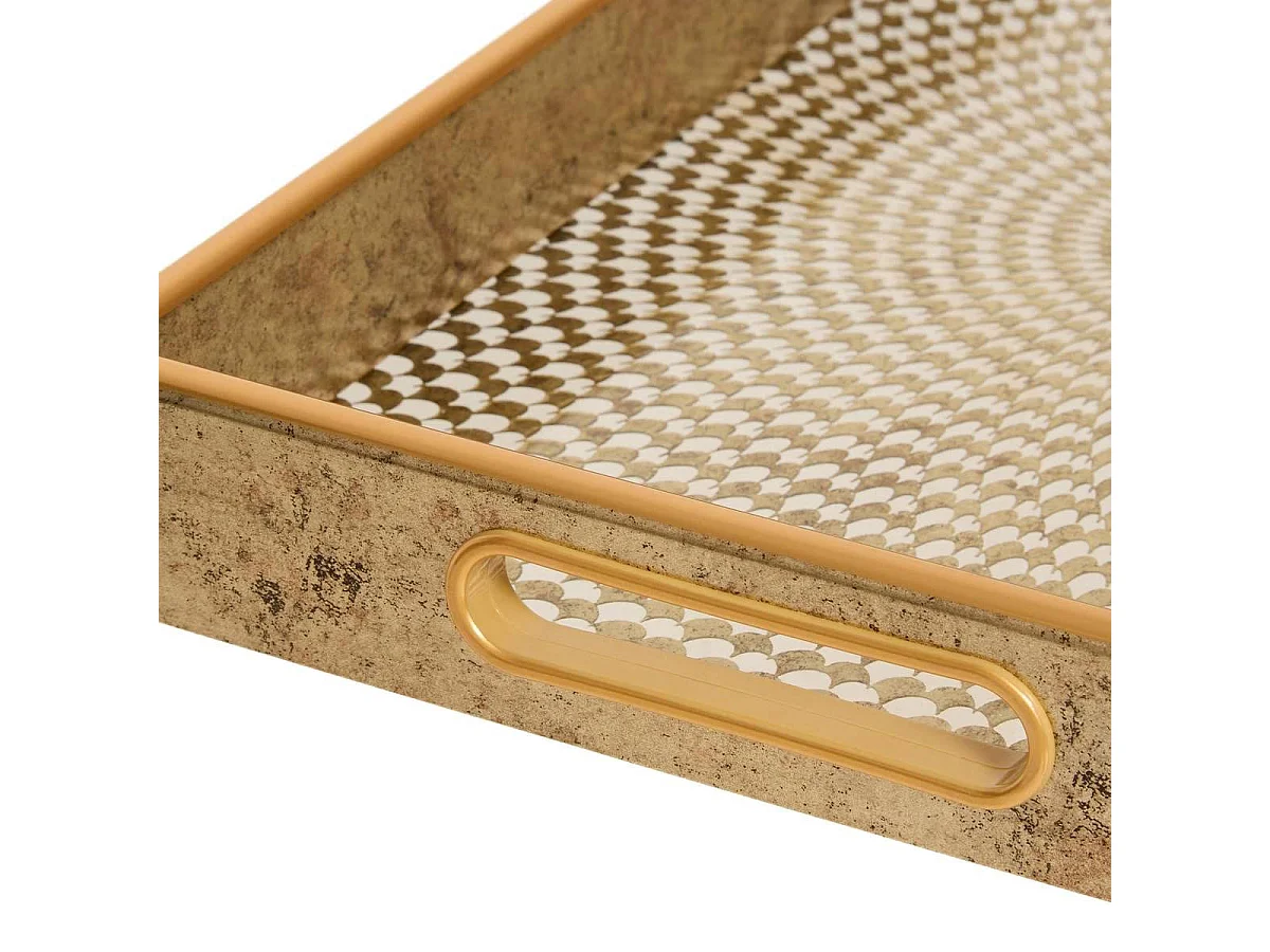 Lot de 2 Plateaux de Service "Elya" 45cm Doré