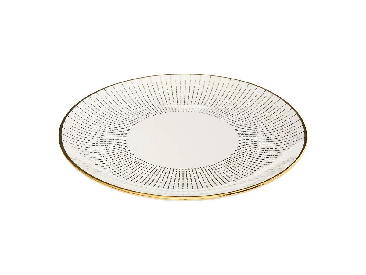 Lot de 6 Assiettes Plates "Lunis" 26cm Doré