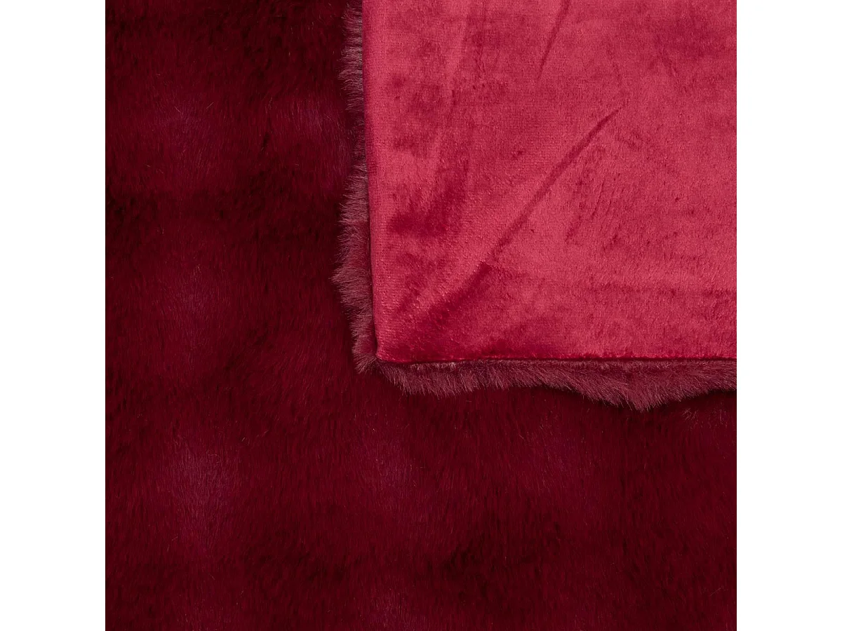 Plaid Imitation Fourrure 3D "Zephy" 120x160cm Rouge Grenat