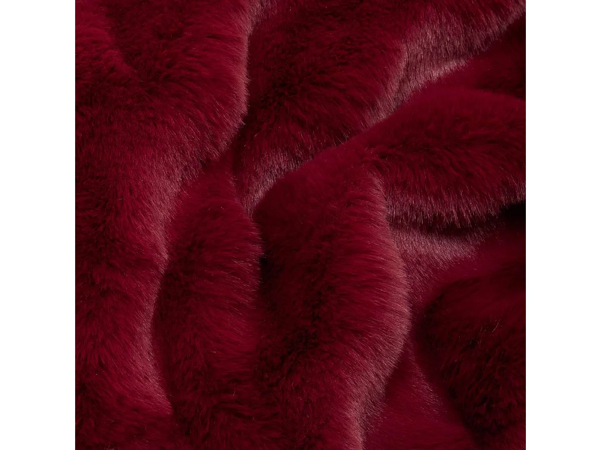 Plaid Imitation Fourrure 3D "Zephy" 120x160cm Rouge Grenat