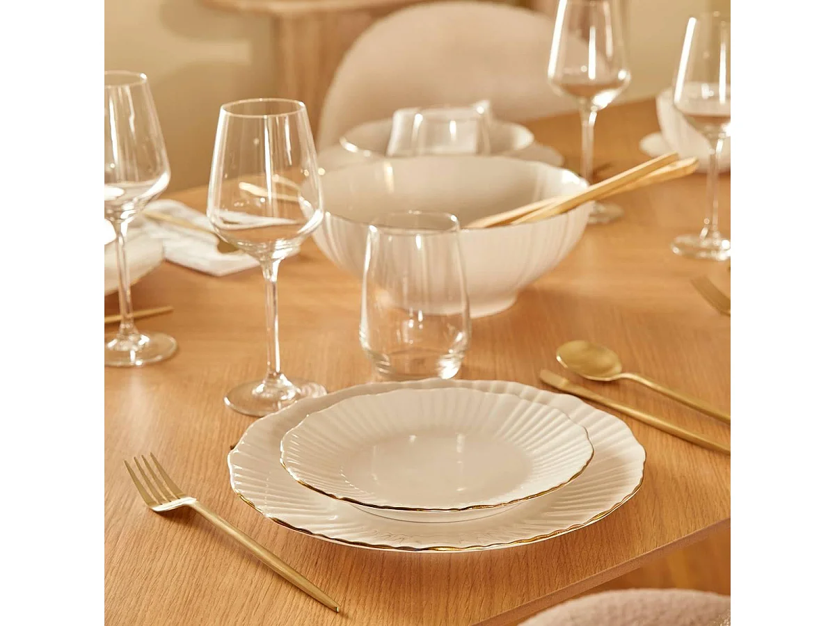 Lot de 6 Assiettes à Dessert "Daphné" 20cm Blanc