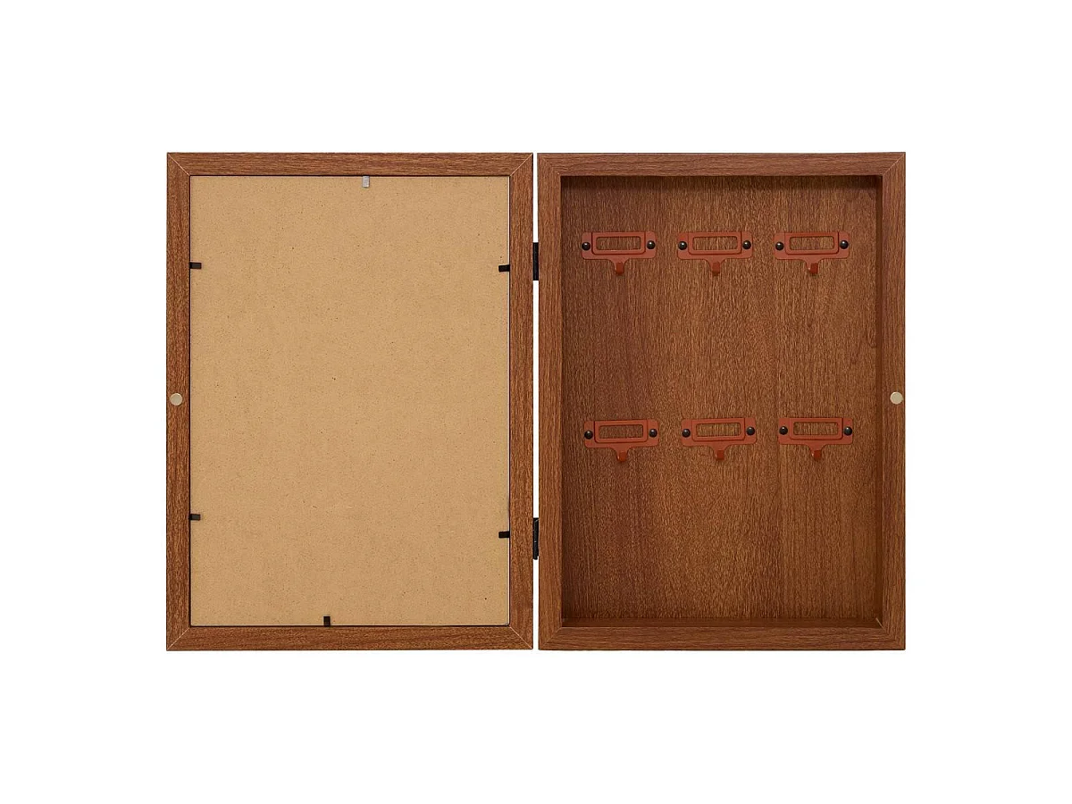 Boîte à Clés Murale "Homy" 32cm Marron