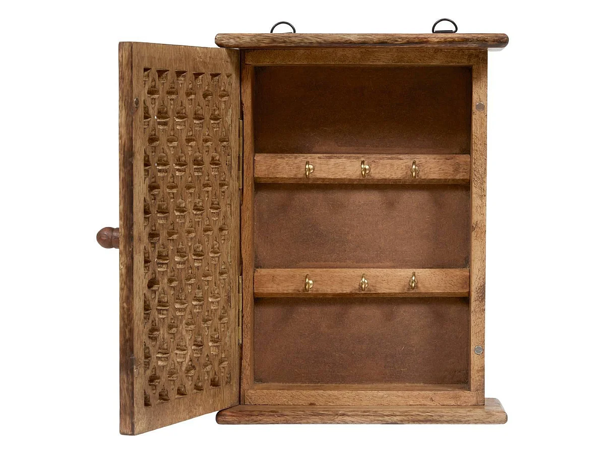Boîte à Clés en Bois "Cassandre" 27cm Marron