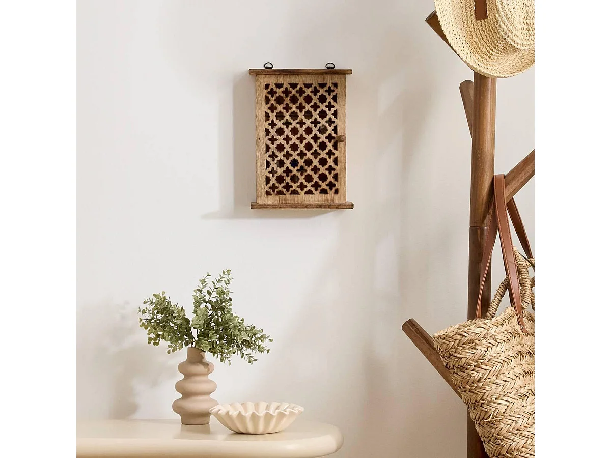 Boîte à Clés en Bois "Cassandre" 27cm Marron