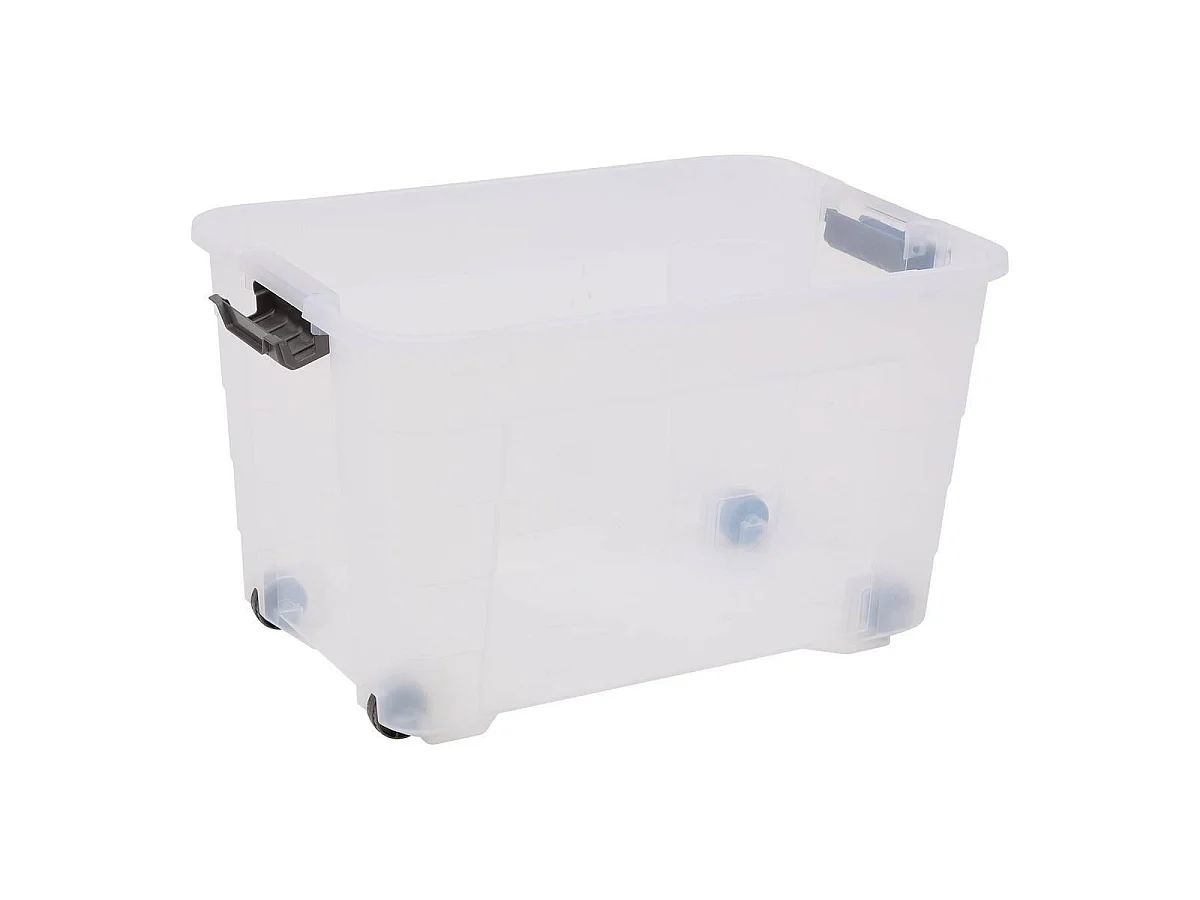 Boîte de Rangement à Roulettes "Block'it" 60L Transparent